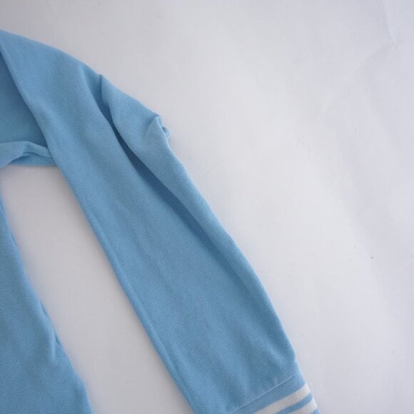 Vintage Lacoste Baby Blue Tennis Prep Golf Long Sleeve Cotton Polo Shirt 16 - Picture 3 of 12